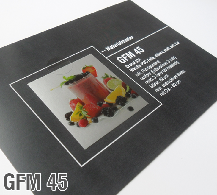 GFM 45 weiche PVC-Folie mit silber, matter Oberfläche