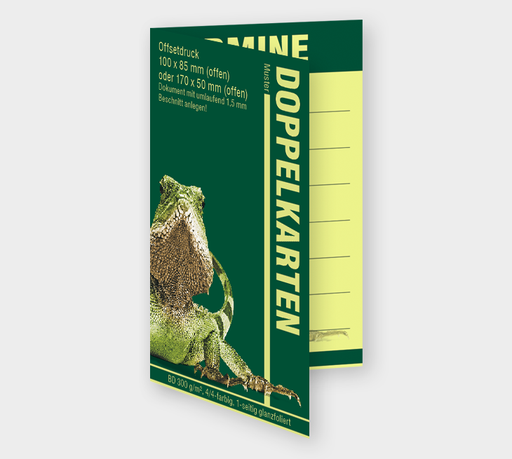 Klappkarten / Doppelkarten 350g/m² ohne Folierung Bilderdruck matt