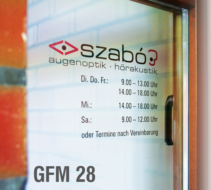 GFM 28 - Hinterglas-Negativaufkleber 180 µm, weiß transluzent