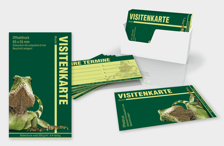 Visitenkarte 350 g/m², beidseitig bedruckt, matt